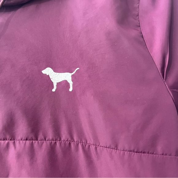 Victoria’s Secret PINK Nylon Windbreaker Deep Purple Hooded Pullover - Picture 3 of 8